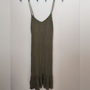 Army green midi dress